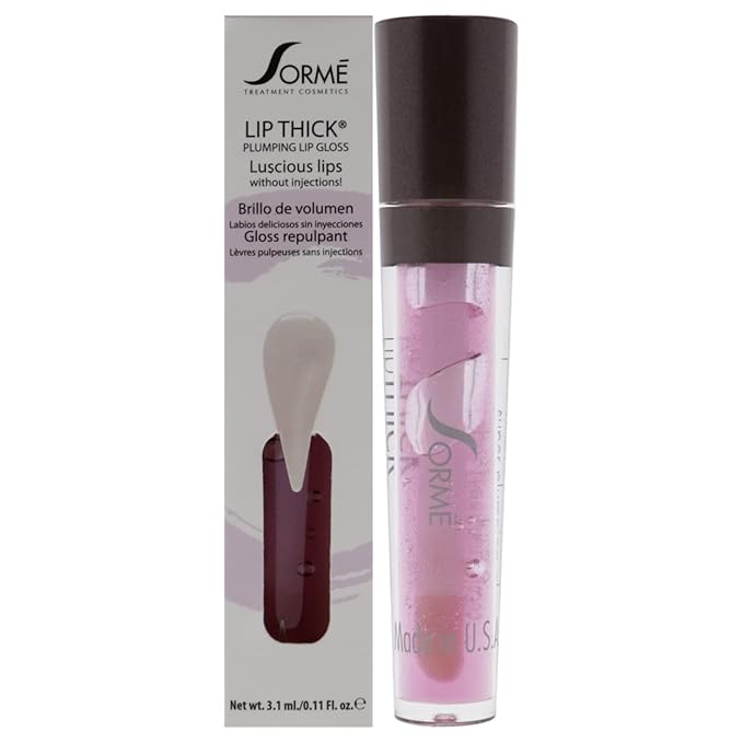 Sorme Cosmetics LipThick Plumping Gloss in Clear | Hydrating Plumping Lip Gloss Enriched with Vitamins and Botanicals | Lip Plumping Gloss with Maxi-Lip Peptides | Cruelty-Free Lip Makeup-Velvo Beauty