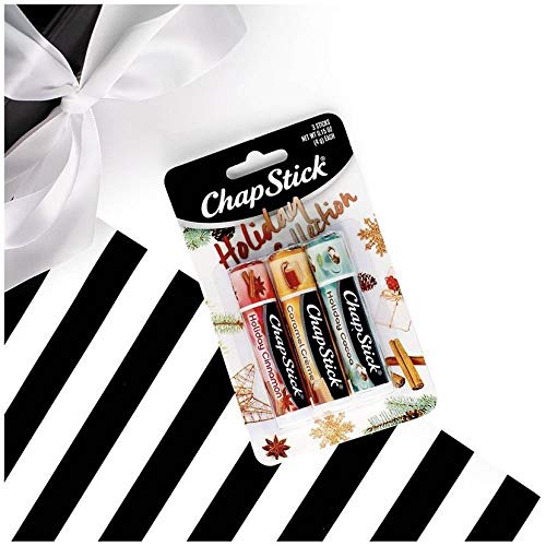 Chapstick Holiday Collection 2017, Pack of 3, Holiday Cinnamon, Caramel Creme & Holiday Cocoa, 0.15 Oz Ea-Velvo Beauty