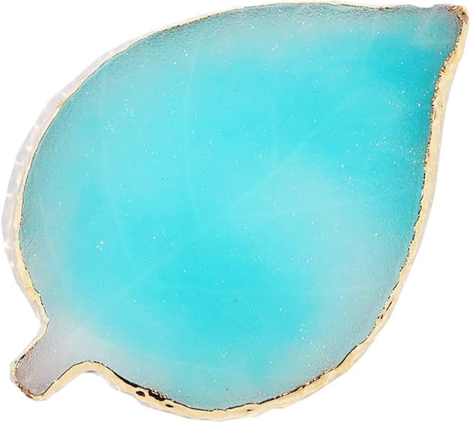 1 Pcs Leaf Resin Nail Art Palette Painting Makeup Palette Tray Cosmetic Nail Gel Polish Colors Mixing Pallet Blue-Velvo Beauty