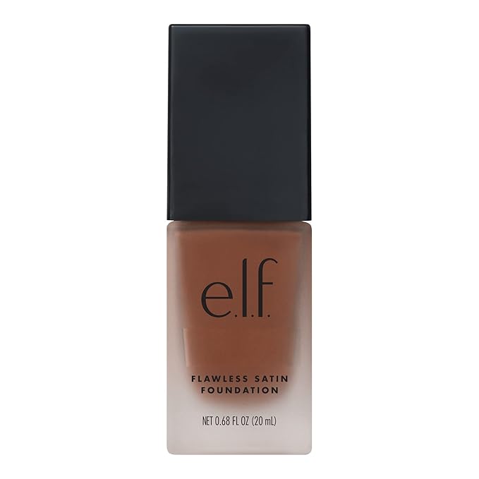 e.l.f. Flawless Finish Foundation, Lightweight & Medium Coverage, Semi-Matte Finish, Chocolate, 0.68 Fl Oz (20mL)-Velvo Beauty