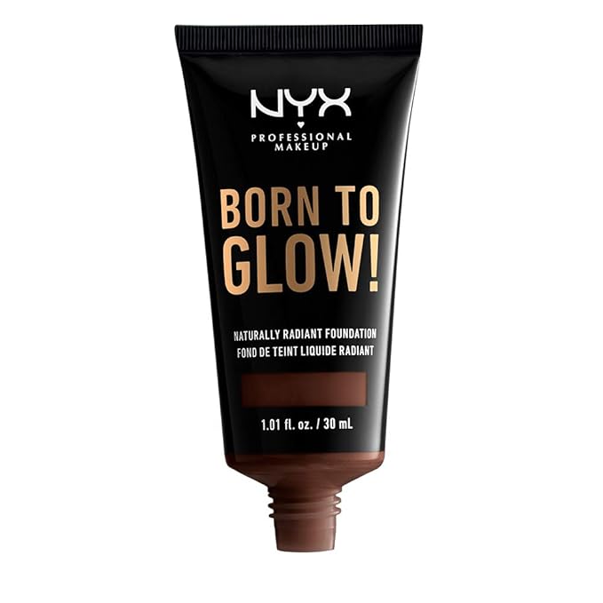 NYX PROFESSIONAL MAKEUP Born To Glow Naturally Radiant Foundation, Medium Coverage - Deep Espresso-Velvo Beauty