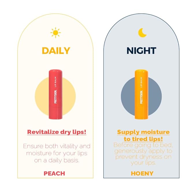 PS.PRETTYSKIN Moisture Lip Balm 0.15oz.(4.5g) Smooth, Soft Texture, Hydrating, Natural Shine, Glossy, korean lip balm (Peach)-Velvo Beauty