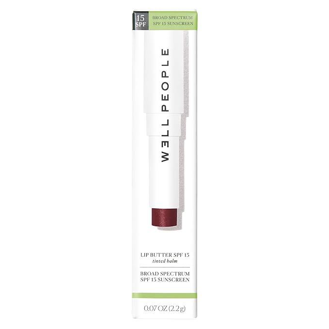 Well People Lip Butter SPF 15 Tinted Balm, Hydrating Lip Balm For Sun Protection & A Hint Of Color, Infused With Non-Micronized Zinc Oxide, Vegan & Cruelty-free, Wine-Velvo Beauty