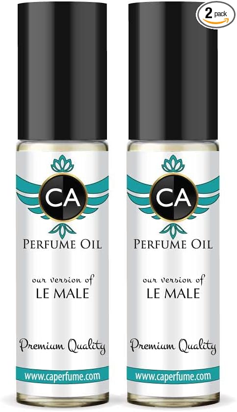 CA Perfume Impression of Le Male For Men Fragrance Body Oil Roll-On 0.3 Fl Oz-X2-Velvo Beauty