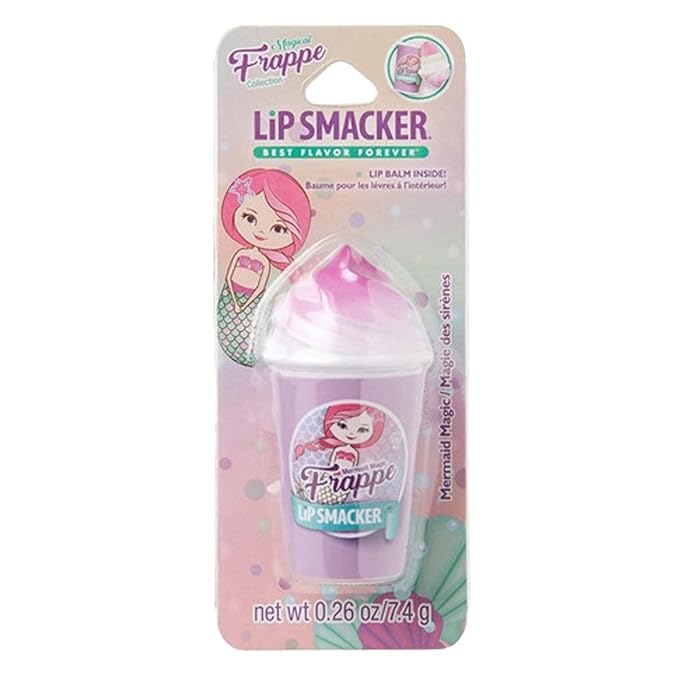 Lip Smacker Frappe Cup Balm to Prevent Chapped Lips, Mermaid Magic, 1 Tube, 0.26 Oz-Velvo Beauty