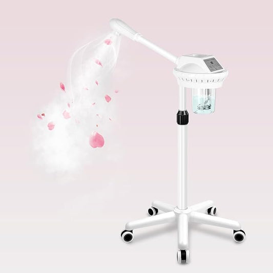 Professional Facial Steamer, Esthetician Steamer on Wheels, Stand Face Steamer for Facial Deep Cleaning, Steamer for Facial for Personal Care or Spa, Moisturizing and Hydrating-Velvo Beauty