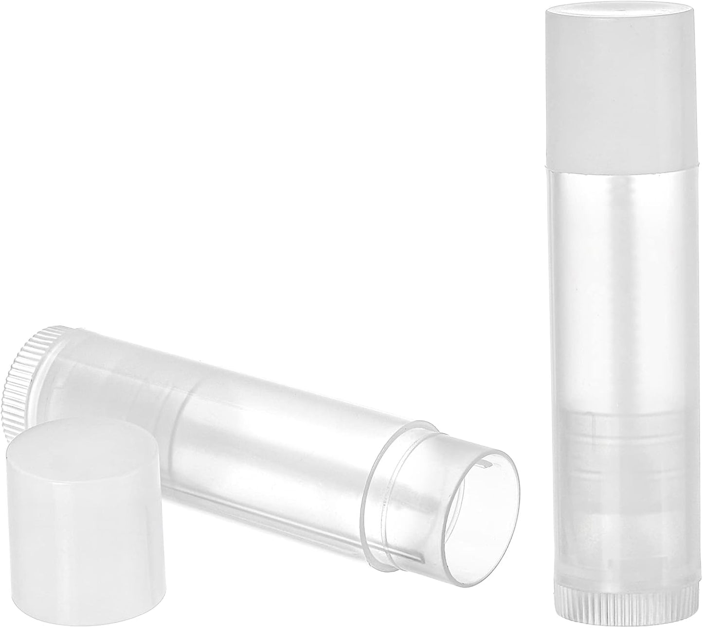 Bekith 100 Pack 5.5ml Clear Empty Lip Balm Tubes with White Caps-Velvo Beauty