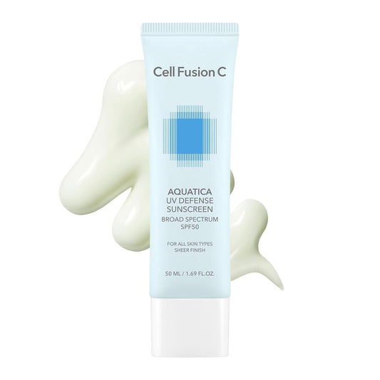 Cell Fusion C Aquatica UV Defense Face Sunscreen SPF 50, No White Cast, Hydrating SPF Moisturizer with PDRN, 50ml / 1.69 fl.oz-Velvo Beauty