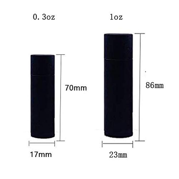 10 Pcs 1 Oz Paperboard Lip Balm Tubes Cardboard Krafts Paper Lipstick Tube Empty Lip Gloss Container Refillable Paper Round Solid Perfume Tube Chapstick Tube DIY Cosmetic Deodorant (Black)-Velvo Beauty