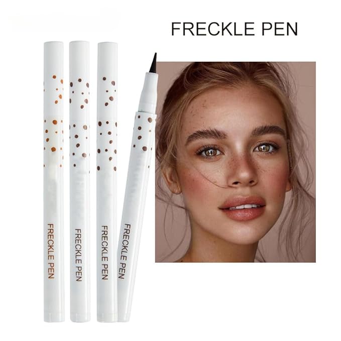 Freckle Pen 4 Colors Natural Freckle Pen Fake Freckle Pen Waterproof Long Lasting Soft Spots Natural Relaxing Sun Makeup (Dark Brown)-Velvo Beauty