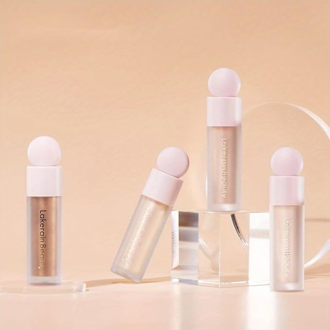 Liquid Highlighter, Contour Stick Makeup Highlighter for Face, Waterproof Luminous Lotion, Silky Smooth Glitter Highlighter Makeup Stick, Multi-Use Body Shimmer Liquid Bronzer 01# MOONLIGHT-Velvo Beauty