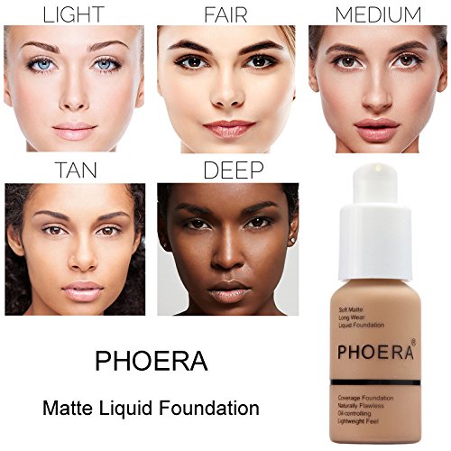 BestLand 2Pack PHOERA Foundation Full Coverage Liquid Foundation Cream - Long-lasting Lightweight Concealer - Oil-Free Formula - Natural Shade - Suitable for All Skin Types (102 Nude & 103 Warm Peach)-Velvo Beauty