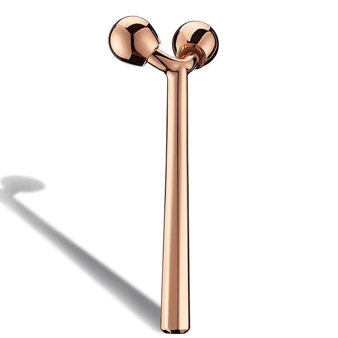 Tekson Face Roller, Facial Metal Massager, Massage Tool for face (Rose)-Velvo Beauty