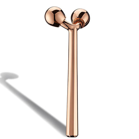 Tekson Face Roller, Facial Metal Massager, Massage Tool for face (Rose)-Velvo Beauty