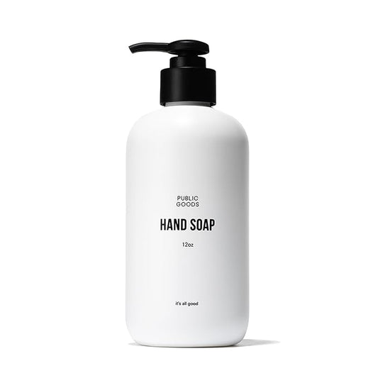 Public Goods Hand Soap | Cleansing Soap for Kitchen & Bathroom | Made with Natural Essential Oils | Paraben & Sulfate Free | Vegan Friendly | Made in Canada | 12 Fl Oz Bottle with Dispenser Pump-Velvo Beauty
