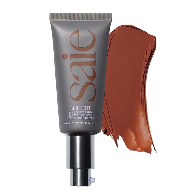 Saie Slip Tint Tinted Moisturizer with SPF 35 - Light Coverage, Glowy Skin Tint & Mineral Sunscreen for Face with Hydrating Hyaluronic Acid - Summer Makeup Essential - Shade Nine (1.35 oz)-Velvo Beauty