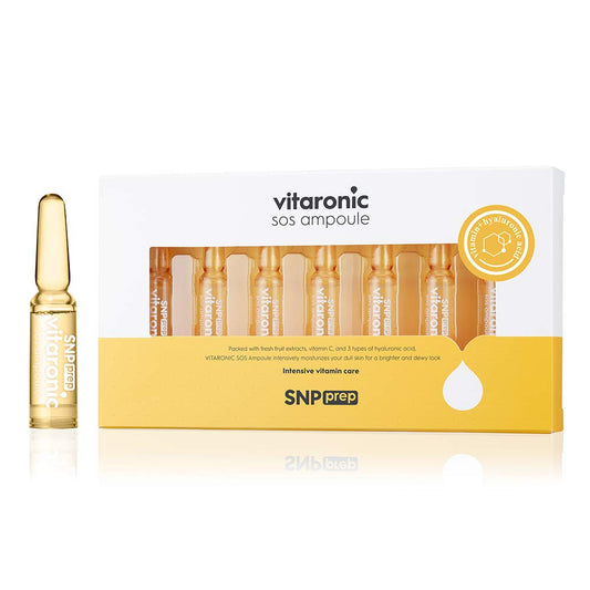 Snp Vitaronic SOS Ampoule | 1 Week Facial Supply Nourishing and Moisturizing for All Skin Types | Korean Skin Care Face Moisturizer | Vitamin Facial Moisturizer | 7 Vials - 1.5ml per Vial-Velvo Beauty