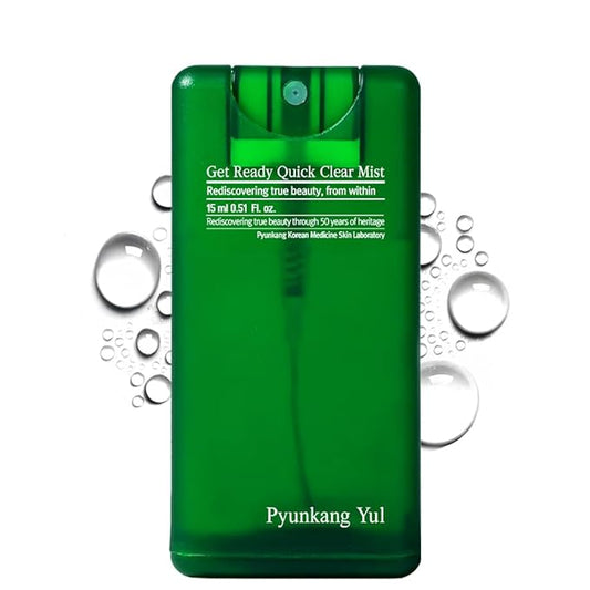 Pyunkang Yul PKY Ultimate Get Ready Quick Clear Mist for Sensitive Skin, Intensely Calms & Soothes Redness with Cica & Tea Tree, Compact size, Korean Skincare (0.51 Fl. oz, 15ml)-Velvo Beauty