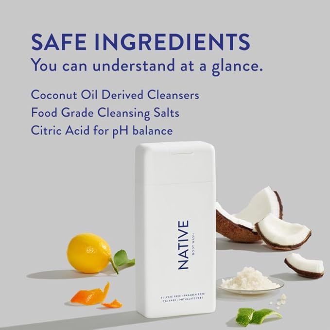 Native Body Wash Contains Naturally Derived Ingredients | for Women & Men, Sulfate, Paraben, & Dye Free Leaving Skin Soft & Hydrated |Coconut & Vanilla, Lavender Rose, & Cucumber Mint, 18 oz Pack of 3-Velvo Beauty