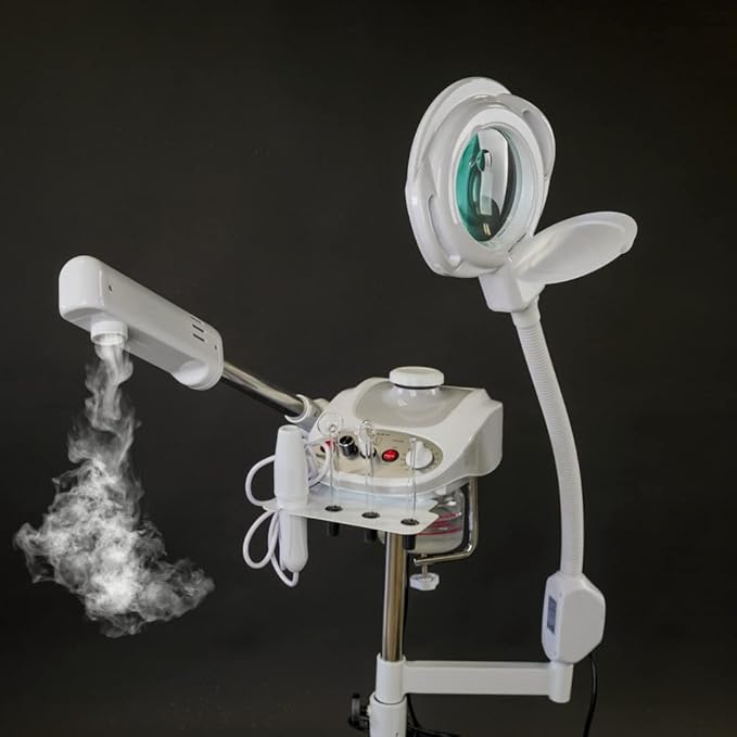 OMWAH 3 in 1 Aromatherapy Facial Steamer with 5X LED Magnifying Lamp Glass High-Frequency Esthetician Spa Equipment-Velvo Beauty
