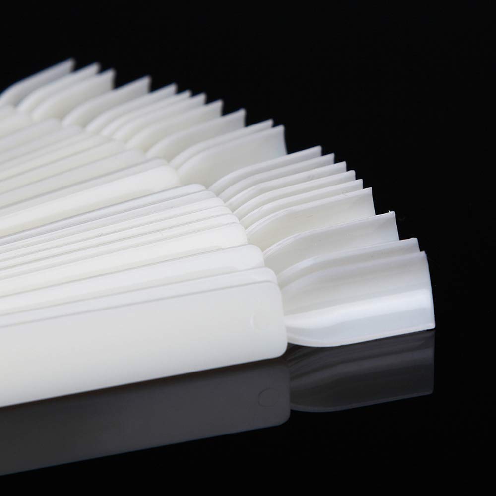 JASSINS 50 Pcs Nail Swatch Sticks with Ring, Fan-shaped Nail Art Polish Practice Display Tips Nail Sample Sticks, Nail Practice Color Display Polish Board-Velvo Beauty