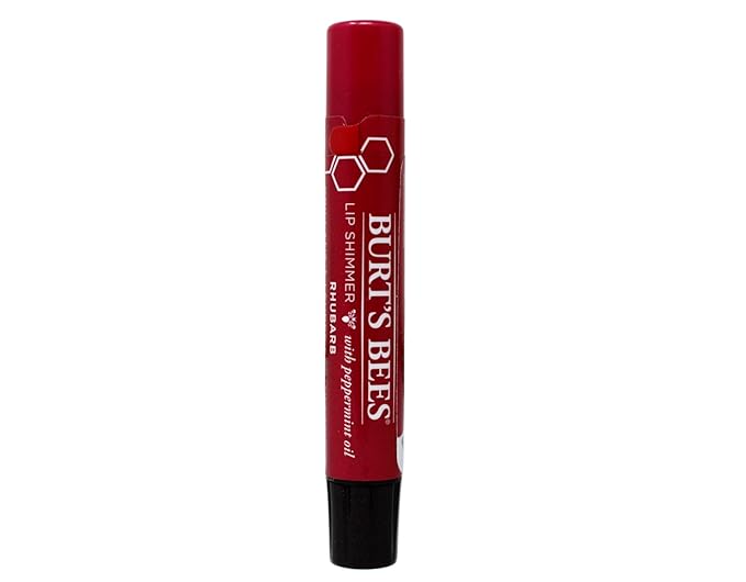 Burt's Bees Lip Shimmer, Rhubarb 0.09 oz (Pack of 3)-Velvo Beauty