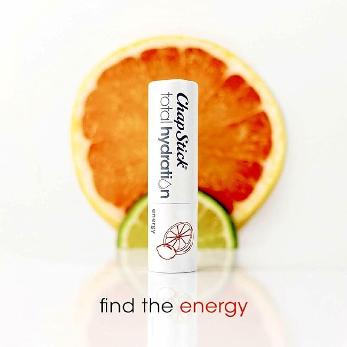 ChapStick Total Hydration Essential Oils Energy Lip Balm, Lime + Grapefruit Lip Balm Tube, Lip Care - 0.12 Oz-Velvo Beauty