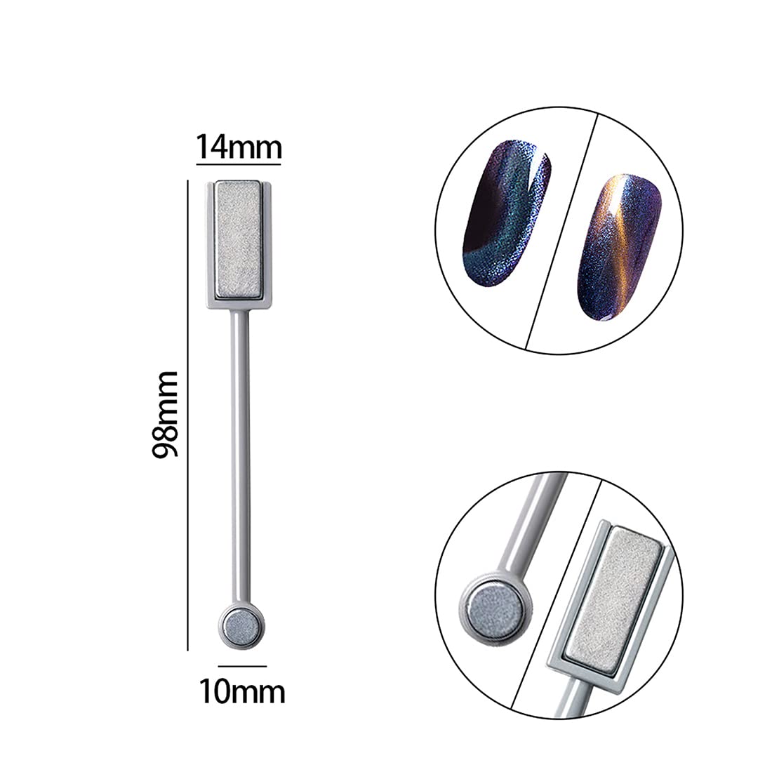 8 Pieces Nail Magnet Tool Set Double-Head Flower Design Nail Magnet Pens Animal Eye Magnetic Plate Multi-Function Magnet Board Magnet Stick 3D Magnetic for Cat Eye Gel Polish Nail Art-Velvo Beauty