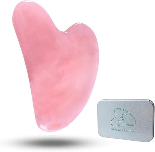 Ditind Rose Quartz Gua Sha Facial Tools, GuaSha for Toxins/Prevents Wrinkles for Spa Acupuncture Therapy Trigger Point Treatment-Velvo Beauty