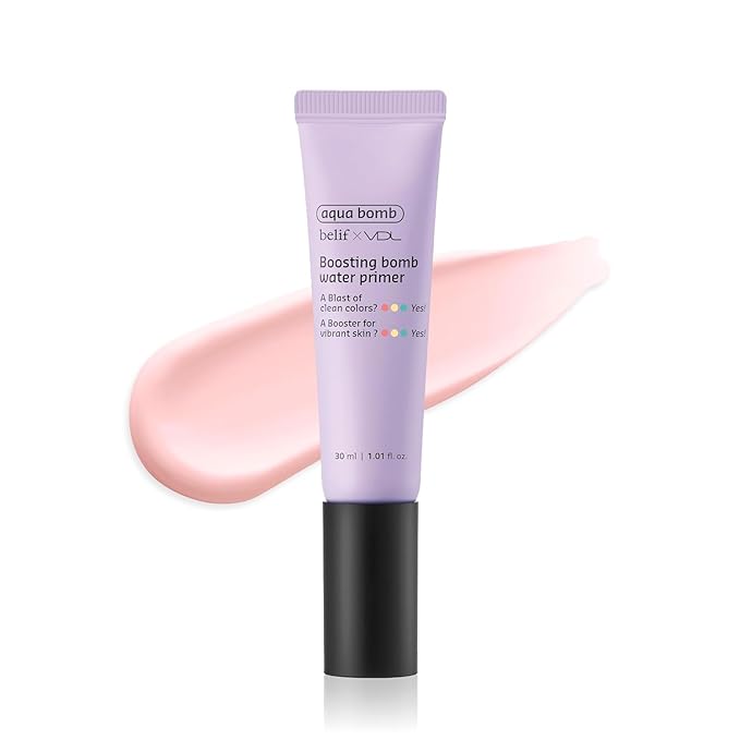 VDL Boosting Bomb Water Primer (Natural Finish, 1fl oz) - Makeup Base, Natural Radiance Booster. Smooth & Even Skin Tone, Moisturizer. Korean Skin Care for Perfect Canvas. Vegan Formula Cream,-Velvo Beauty