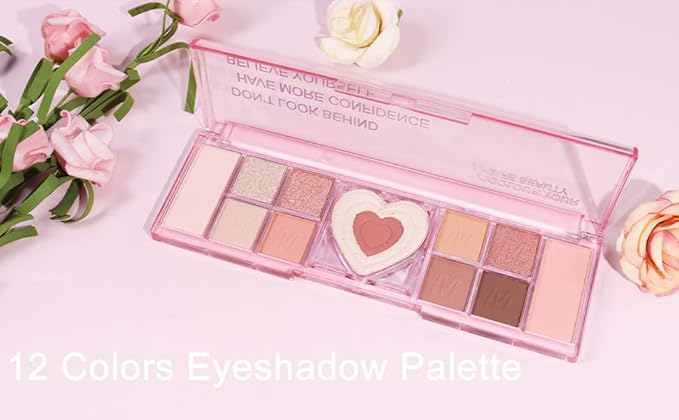 12 Colors Nude White Orange Matte Shimmer Eyeshadow Palette for Eye Makeup,High Pigmented Brown Eye Shadow Primers Powder Palet de sombras de ojos-Velvo Beauty