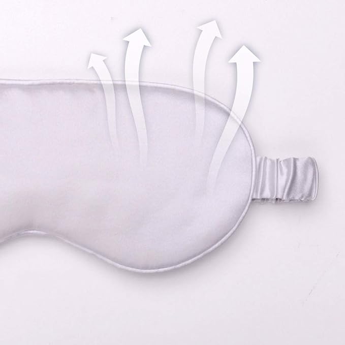 Silk Sleep Mask Light Blocking Luxury 100% Mulberry 19mm Silk Eye Mask Eye Cover Blindfold Ultra Soft Light & Comfy Anti Aging Skin Care with Travel Bag Gift Package-Velvo Beauty