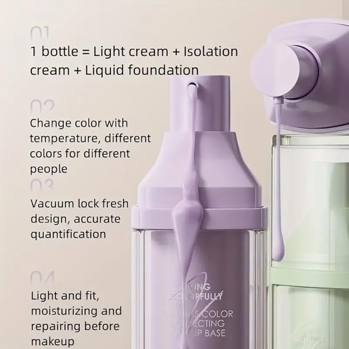 ZEESEA Purple Illuminating Face Primer for Brighten, Base Skin Color Correcting Primer for Poreless, Makeup Application & Hydrating Tinted Glow, Cruelty-Free Long Lasting Power Grip Formula, 1.06 Oz-Velvo Beauty