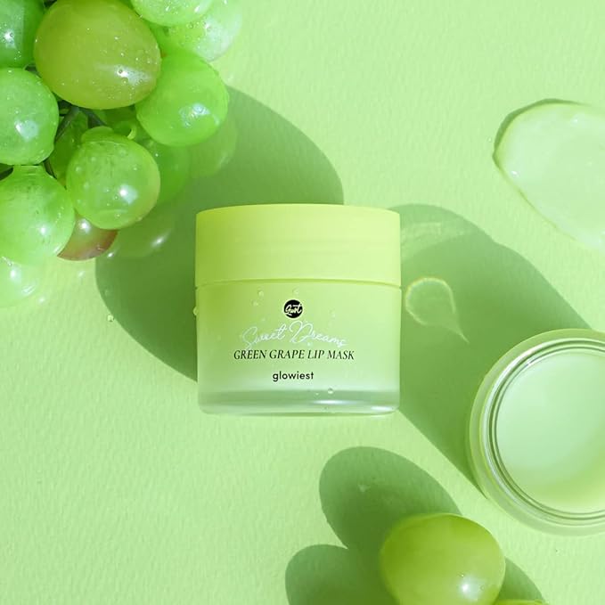 Sweet Dreams Lip Mask: Nourishing, Plumping and Hydrating Lip Balm | Ecofriendly Lip Sleeping Mask | Hyaluronic Acids + Vitamin C + Shea Butter + Antioxidants | Green Grape - 0.7 oz.-Velvo Beauty