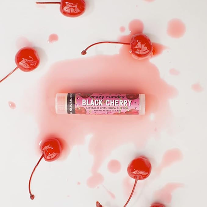 Crazy Rumors Black Cherry Lip Balm. 100% Natural, Vegan, Plant-Based, Made in USA (1-Pack)-Velvo Beauty