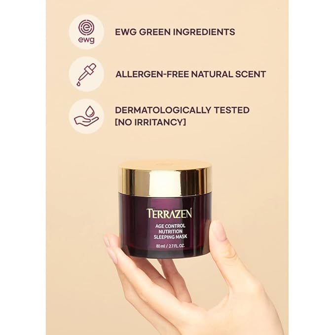 Age Control Nutrition Sleeping Mask, 2.70 fl.oz.(80g), Age Control Overnight Face Mask with PHA, PEPTIDE, Plant Squalane, Hydrating, Firming, Glowing Skin-Velvo Beauty