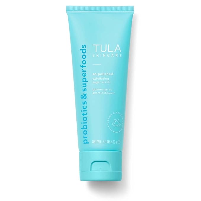 TULA Skin Care So Polished Exfoliating Sugar Scrub - Face Scrub, Gently Exfoliates with Sugar, Papaya, and Probiotic Extracts for a Softer and Radiant-Looking Complexion, 2.9 oz.-Velvo Beauty