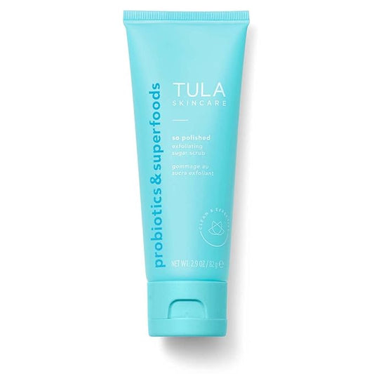 TULA Skin Care So Polished Exfoliating Sugar Scrub - Face Scrub, Gently Exfoliates with Sugar, Papaya, and Probiotic Extracts for a Softer and Radiant-Looking Complexion, 2.9 oz.-Velvo Beauty