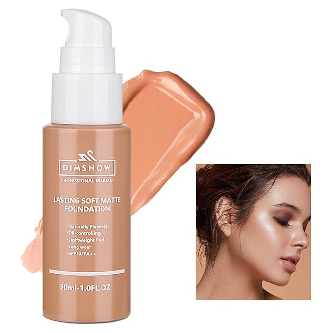 Flawless Matte Liquid Foundation Makeup, Vegan & Cruelty-Free, Liquid Oil-Free Foundation Face Makeup for Combination & Oily Skin, Longwear Medium-Full Coverage (08, 30ml)-Velvo Beauty
