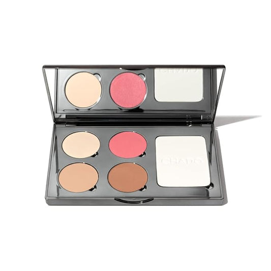 Monts & Merveilles Face Palette – Cream | Bronzer, Concealer, Contour, Blush, Setting Powder | Long Lasting | Face and Cheek Sculpting Palette | Refillable | Cruelty Free (Light to Medium Skin)-Velvo Beauty