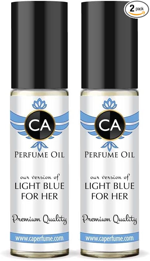 CA Perfume Impression of Light Blue For Her For Women Body Oil Roll-On 0.3 Fl Oz-X2-Velvo Beauty