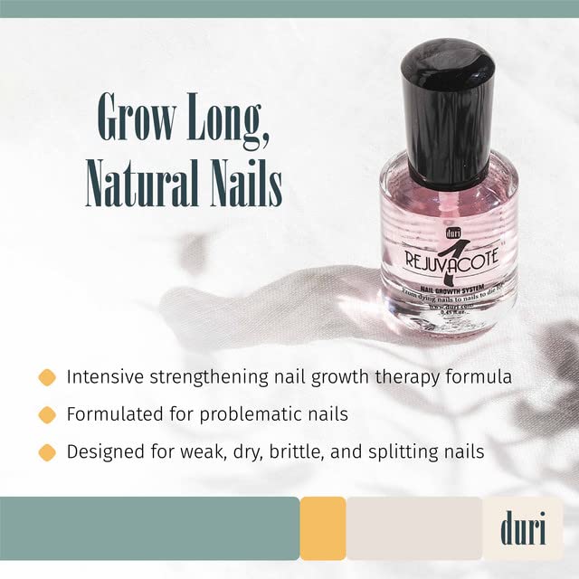 duri Rejuvacote 1 Nail Growth System - Original Maximum Strength Formula - Nail Strengthener and Nail Growth, 4 fl. oz. Refill Bottle Clear-Velvo Beauty
