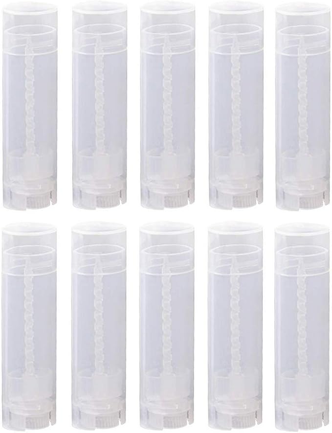 10PCS 4.5g/4.5ml Empty DIY Lip Tubes Holder Containers Vial Refillable PP Plastic Deodorant Crayon Travel Tube Pipe Bottle Lip Gloss Case DIY Lip Balm Gifts For Women Lady Girls(Transparent)-Velvo Beauty