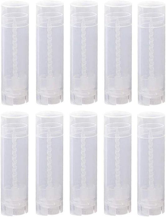 10PCS 4.5g/4.5ml Empty DIY Lip Tubes Holder Containers Vial Refillable PP Plastic Deodorant Crayon Travel Tube Pipe Bottle Lip Gloss Case DIY Lip Balm Gifts For Women Lady Girls(Transparent)-Velvo Beauty