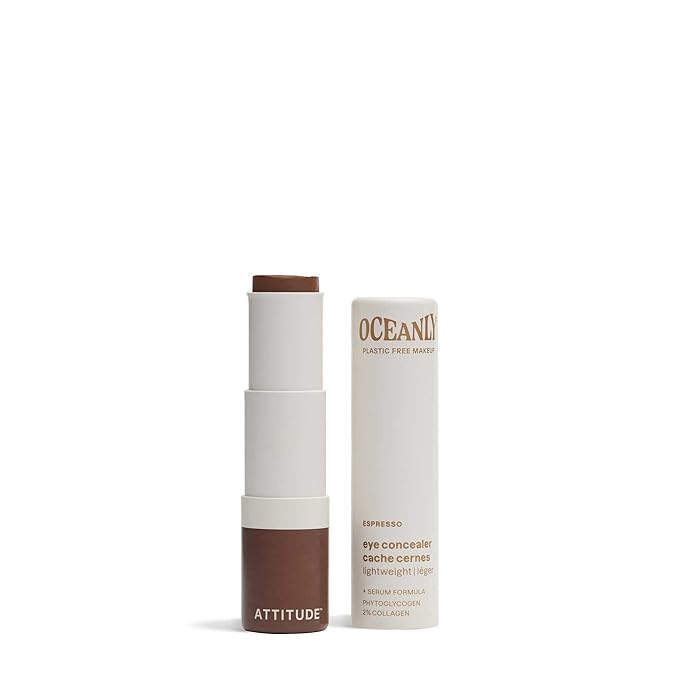 ATTITUDE Oceanly Light Coverage Under Eye Concealer Stick, Titanium Dioxide-Free, EWG Verified, Plastic-Free, Vegan & Cruelty-free Makeup, Espresso, 0.2 Ounces-Velvo Beauty