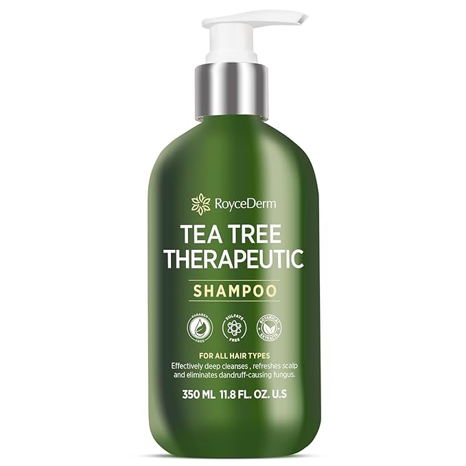 Roycederm Tea Tree Antifungal Shampoo: Folliculitis Shampoo for Dry Scalp, Dandruff, and Itchy Scalp - Medicated Clarifying shampoo with Tea Tree Oil, Paraben & Sulfate Free-Velvo Beauty
