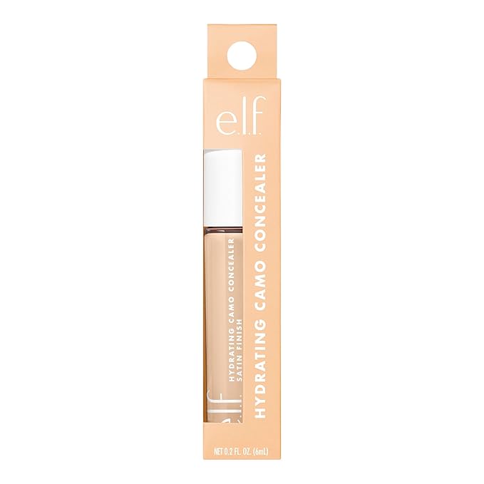e.l.f. Hydrating Camo Concealer, Lightweight, Full Coverage, Long Lasting, Conceals, Corrects, Covers, Hydrates, Highlights, Light Sand, Satin Finish, 25 Shades, All-Day Wear, 0.20 Fl Oz-Velvo Beauty