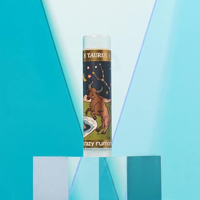 Crazy Rumors Taurus Zodiac All Natural, Plant Based Lip Balm to Moisturize and Nourish your Lips - Earth Blend (Sweet Vanilla, Fragrant Rose and Plum)-Velvo Beauty