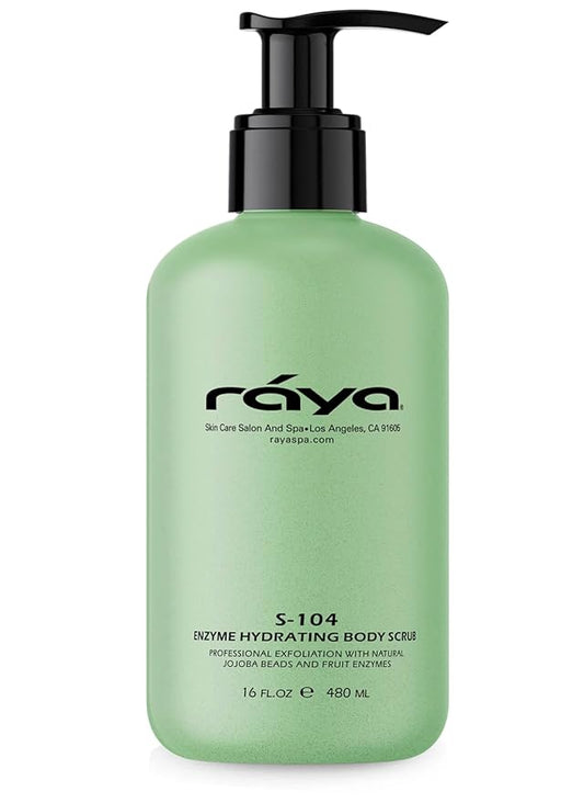 RAYA Enzyme Hydrating Body Scrub 16 oz Cucumber Scent (S-104) | Gentle and Exfoliating Body Scrub | Made with Seaweed, Jojoba Beads, and Fruit Enzymes-Velvo Beauty