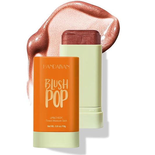 Multi-Use Makeup Blush Stick, Beauty Tinted Solid Blush Stick, 3-in-1 Cream Blush Stick for Cheek/Eyes/Lips, Waterproof Moisturizer Stick, Suitable for All Skin (06# Shine Orange)-Velvo Beauty